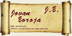 Jovan Boroja vizit kartica
